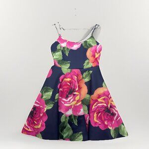 Glamazon Cocktail Dress Floral Tropical AOP Party Summer  Women Sz L USA Made